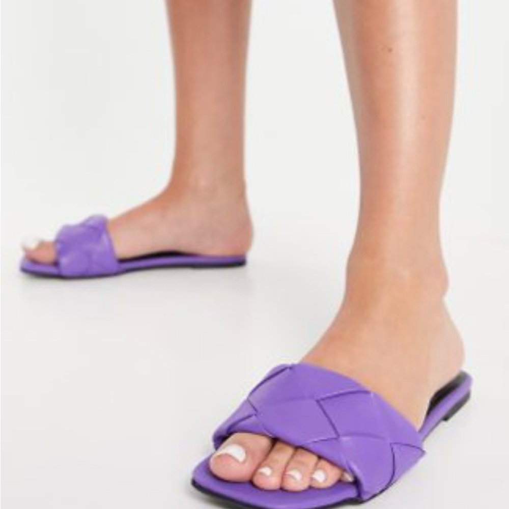 ASOS Purple Braided Slide Sandals